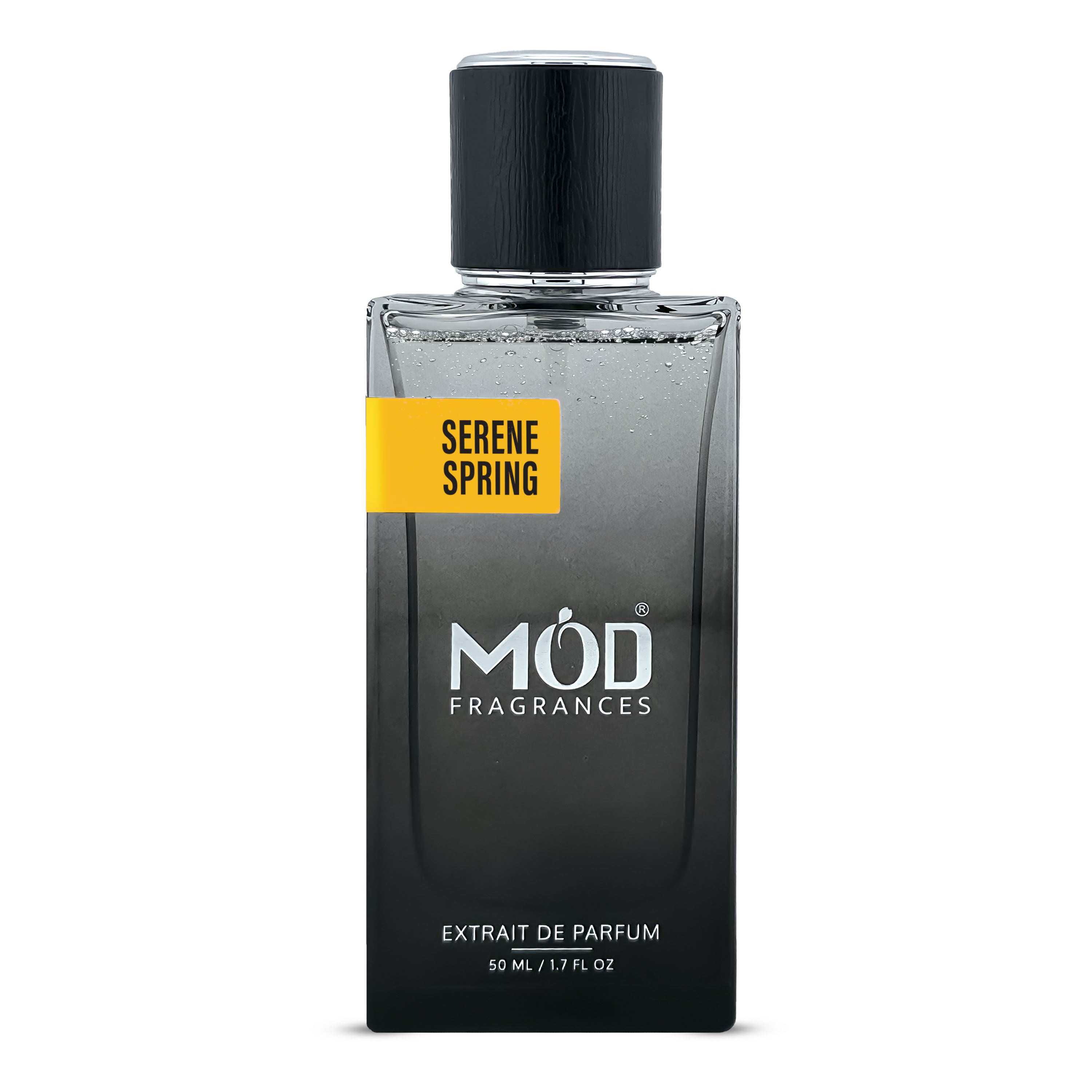 Chanel no 5 dupe Perfume bottle labeled 'Seren Spring' by 'MOD Fragrances' on a white background