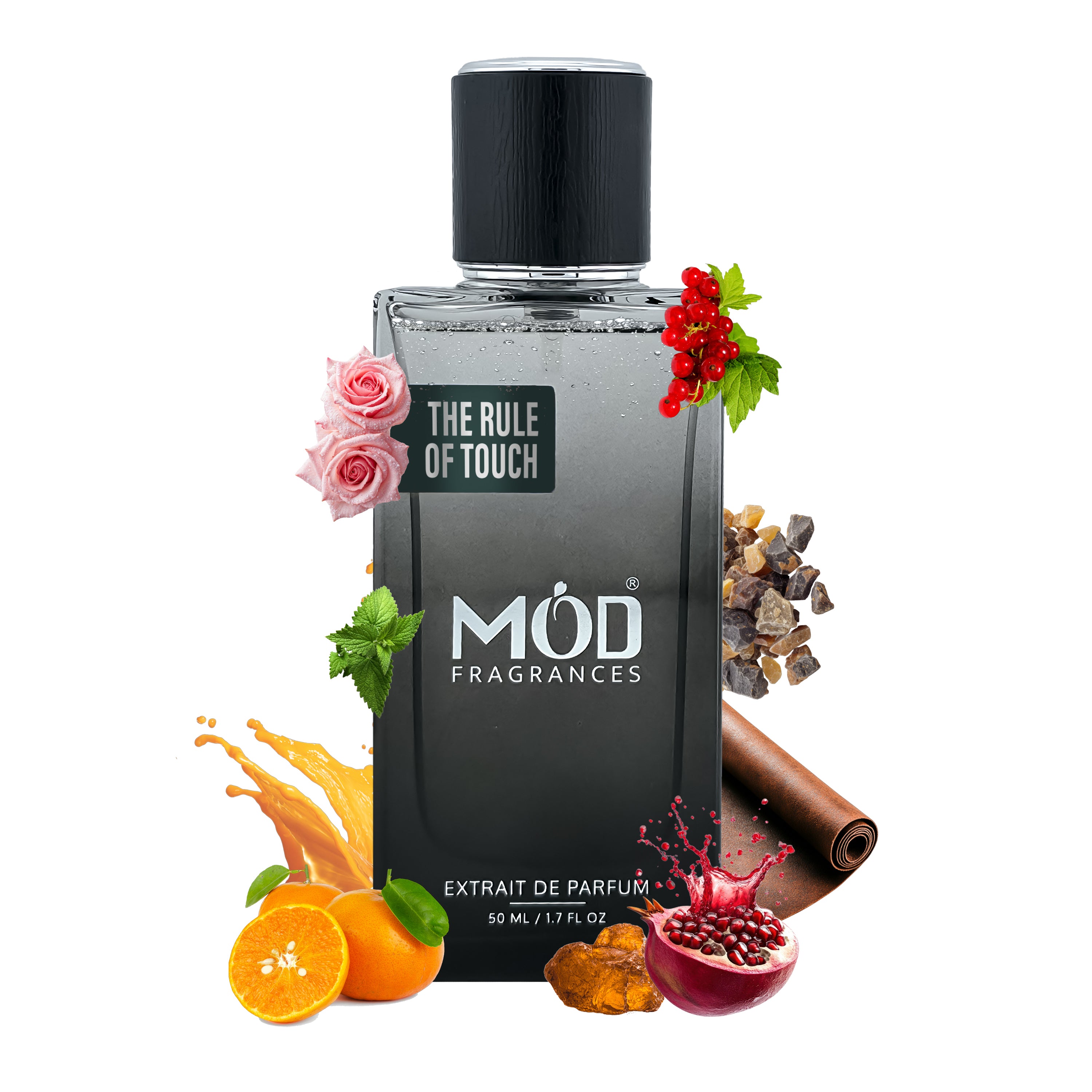 Inspired by Mind Games J'Adoube Perfume Dupe The Rule of Touch by Mod Fragrances Black Perfume Bottle With Notes Bouquet
