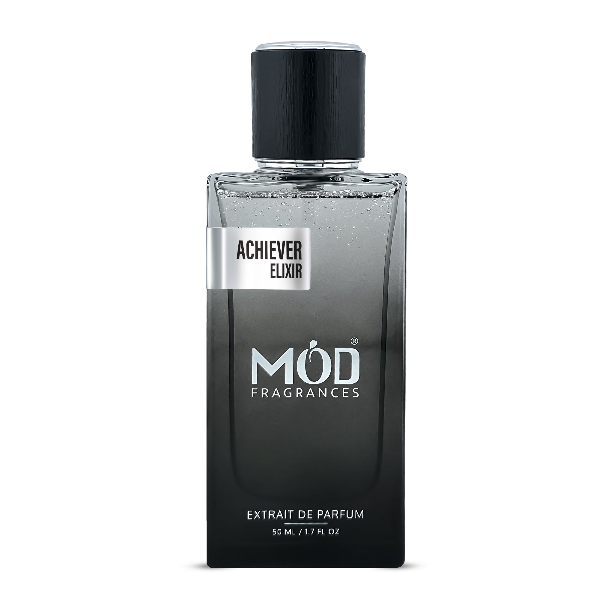 Inspired by Aventus Black perfume bottle with 'Möd Fragrances' branding on a white background
