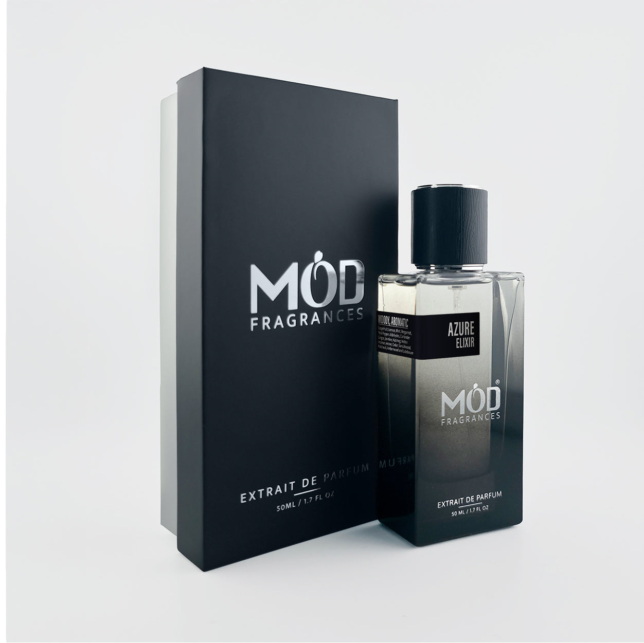 Mod Fragrances perfume bottle and packaging on a white background