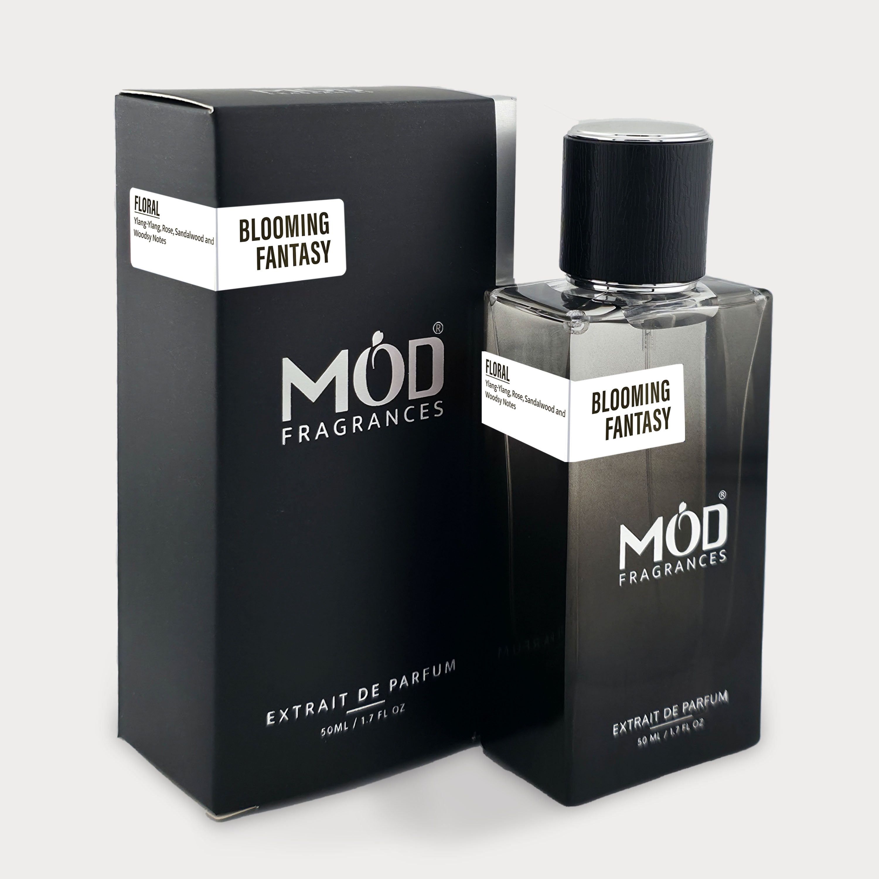 Jadore Dupe Möd Fragrances Blooming Fantasy perfume bottle and packaging on a white background