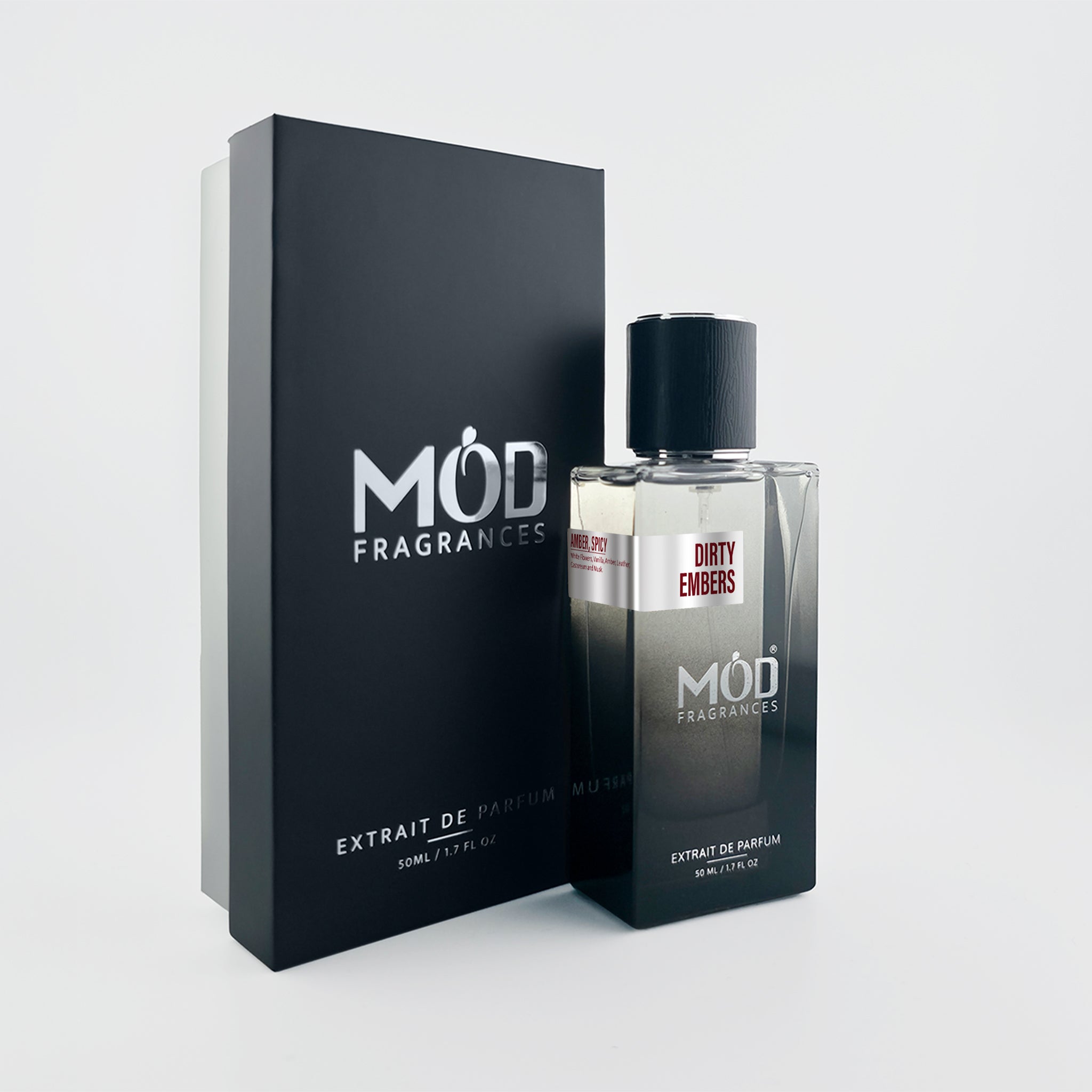 Mod Fragrances perfume bottle and packaging on a light gray background
