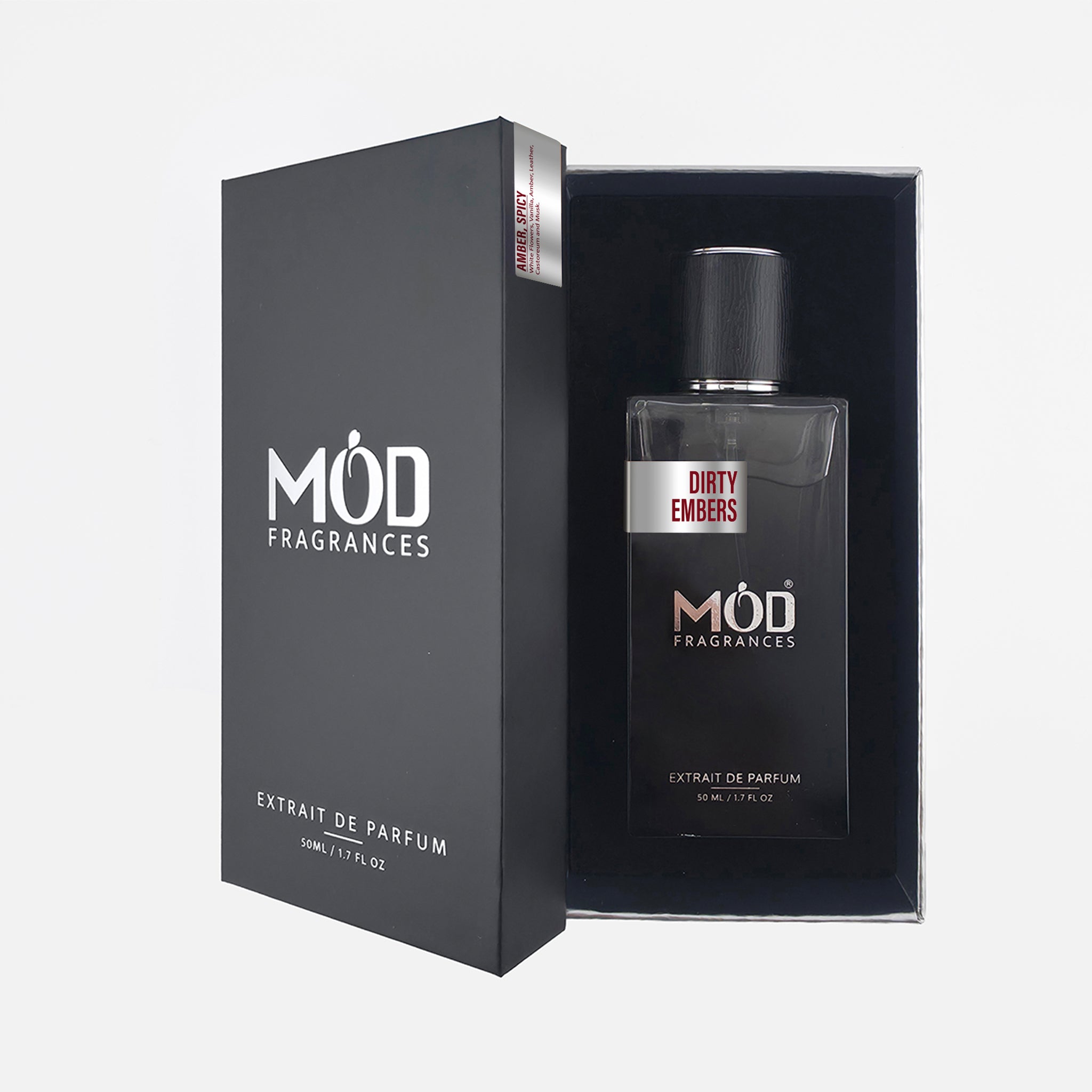 MOD Fragrances perfume bottle and packaging on a white background