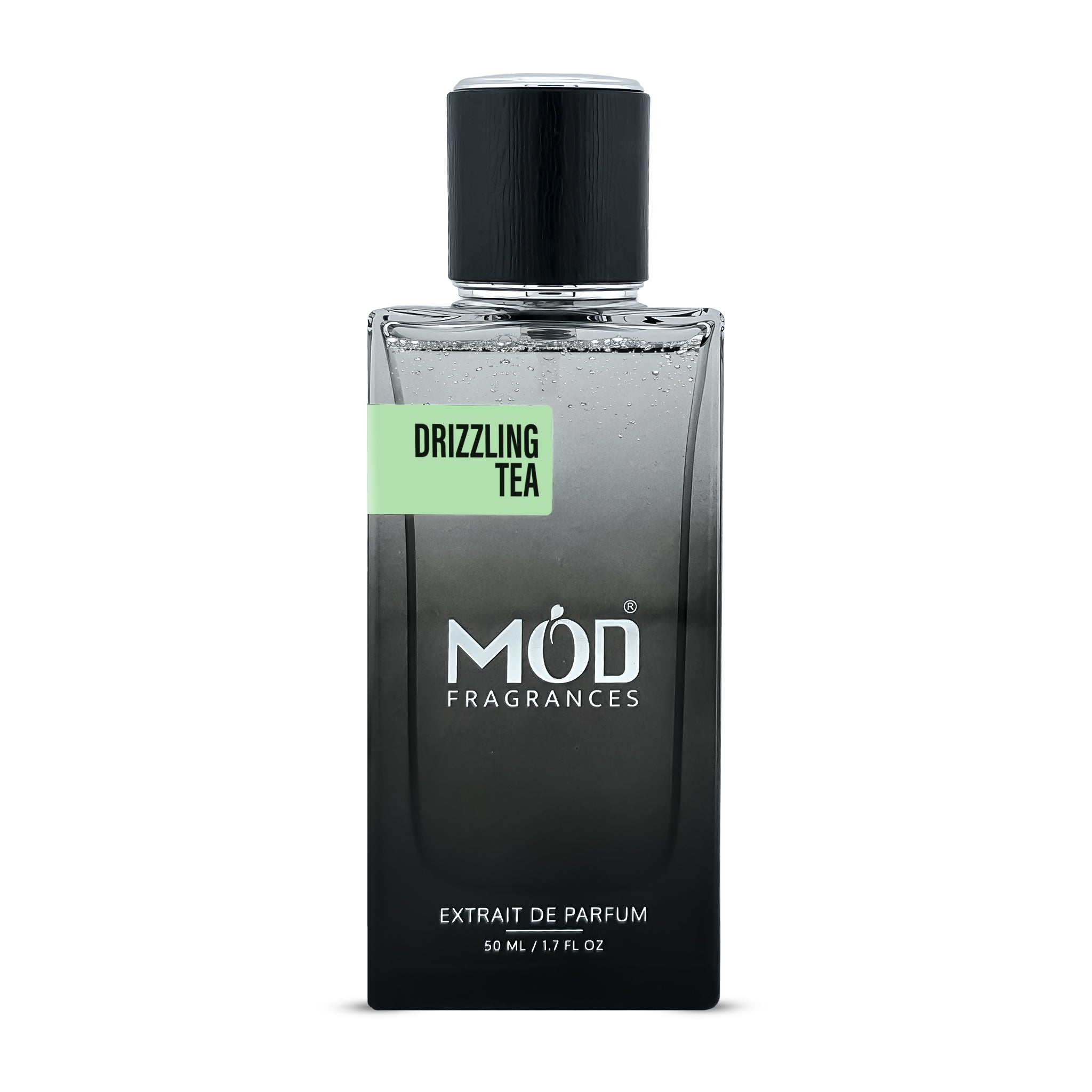 Rain Tea Perfume dupe bottle labeled 'Drizzling Tea' by MOD Fragrances on a white background