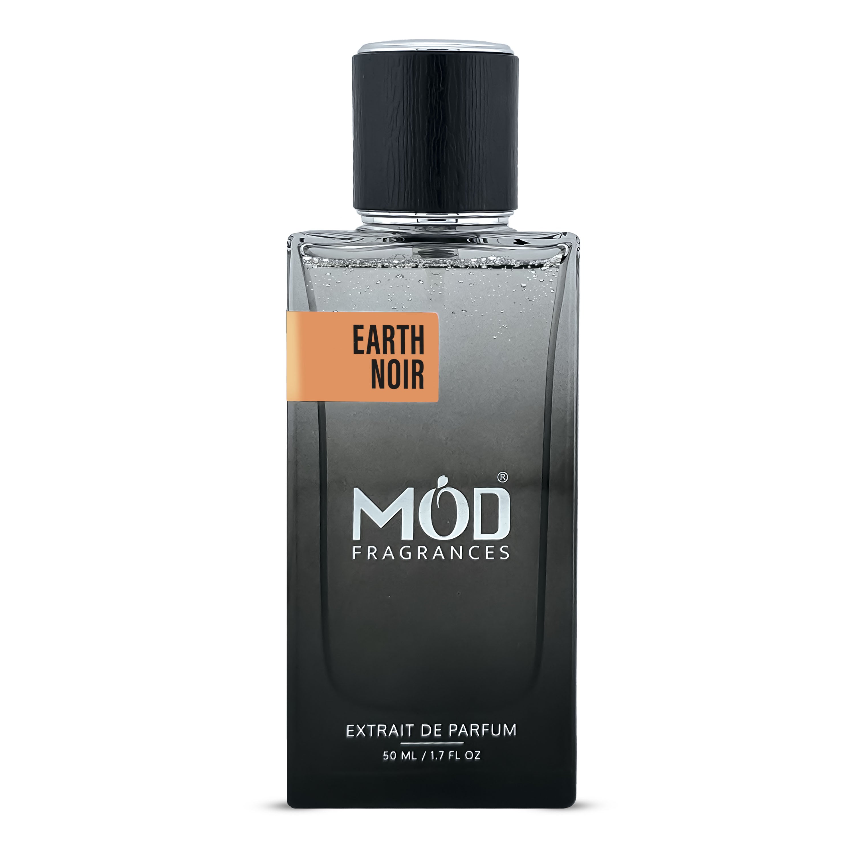 Inspired by Tuxedo Perfume bottle labeled 'Earth Noir' by MOD Fragrances on a white background
