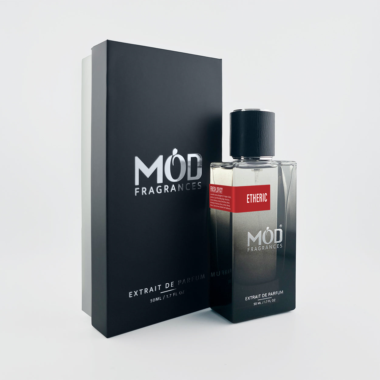 Möd Fragrances perfume bottle and packaging on a white background