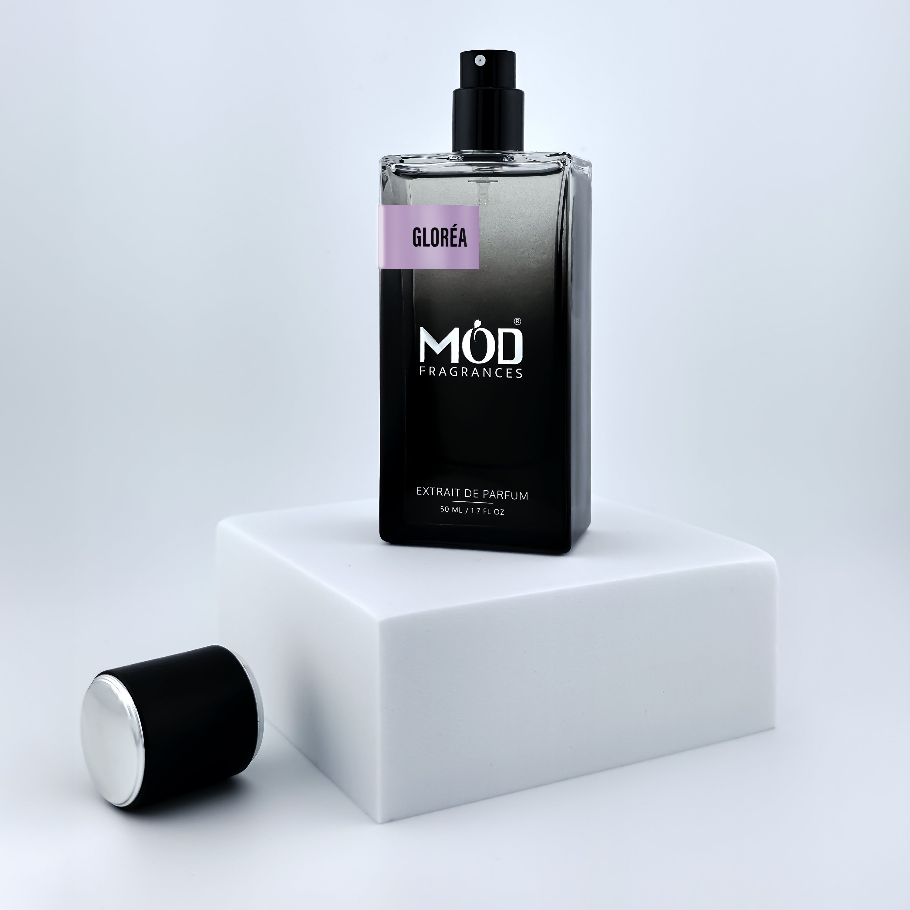Chance Splendide dupe - Perfume bottle labeled 'Möd Fragrances' on a white platform with a light gray background