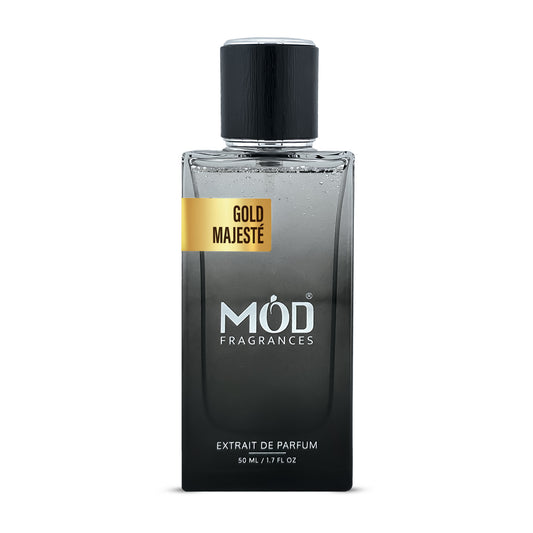 Inspired by Goddess - Mod Fragrances Black perfume bottle with gold Majeste label on a white background