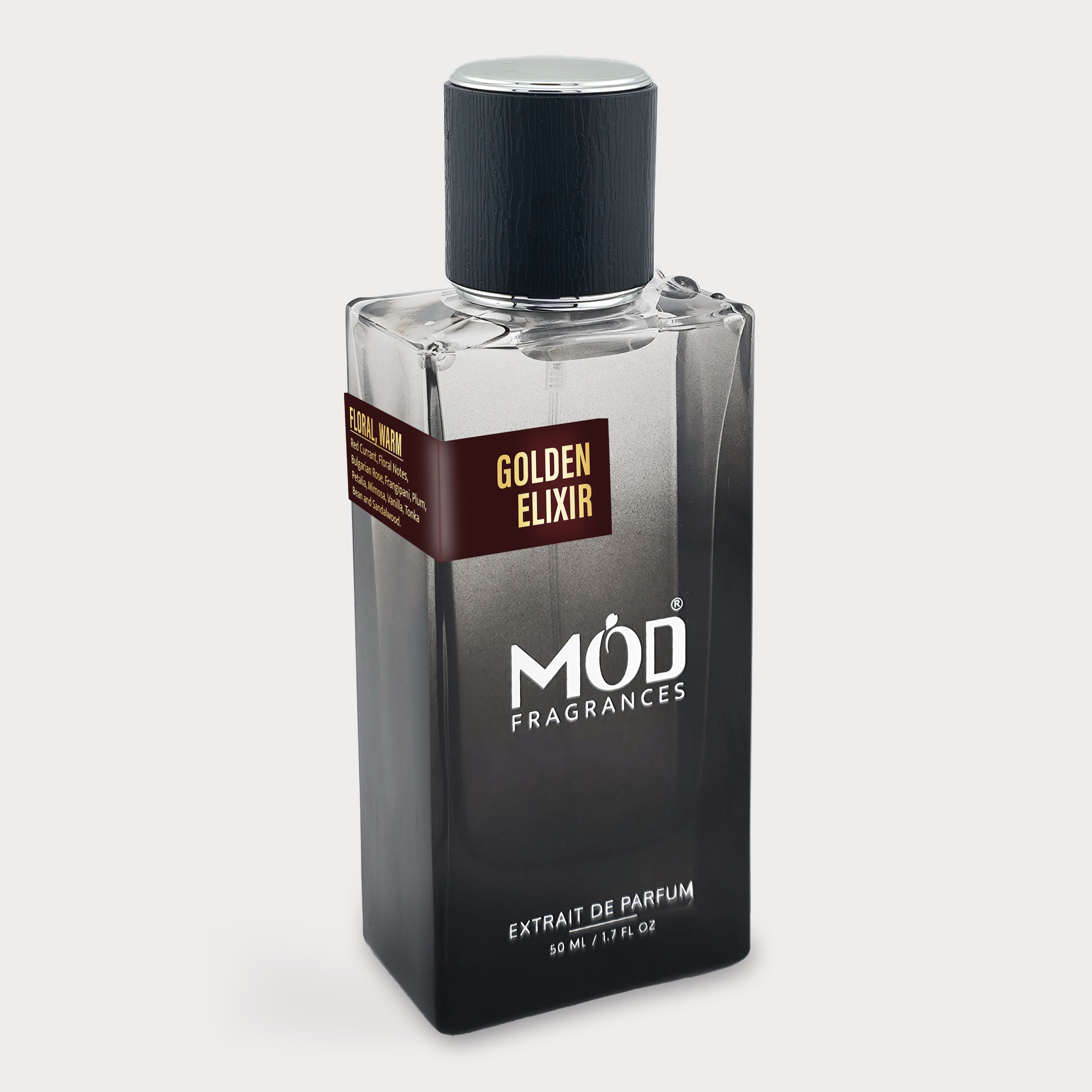 Golden Elixir by Mod Fragrances Inspired by Women in Gold Perfume Dupe Angled Bottle