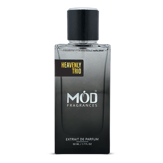 Inspired by Inspired by Voulez Vous Perfume bottle labeled 'Heavenly Trio' by MOD Fragrances on a white background