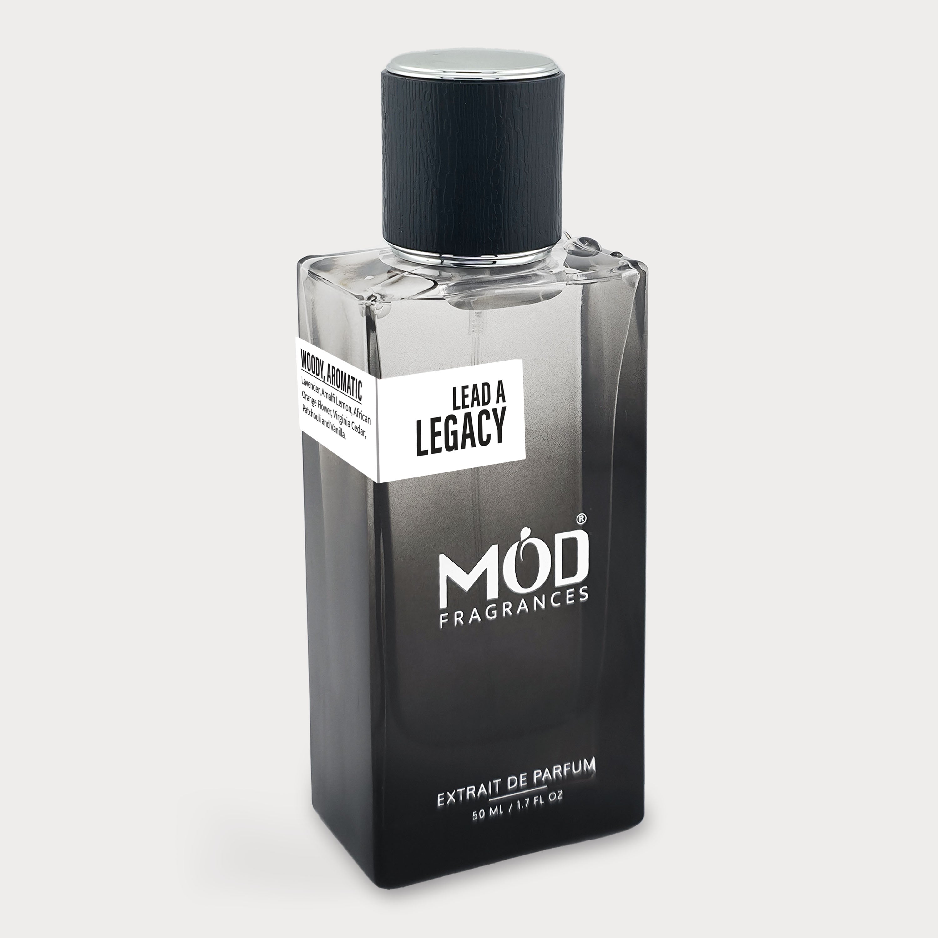 Black perfume bottle with 'MOD Fragrances' label on a white background Guilty for Men Inspired
