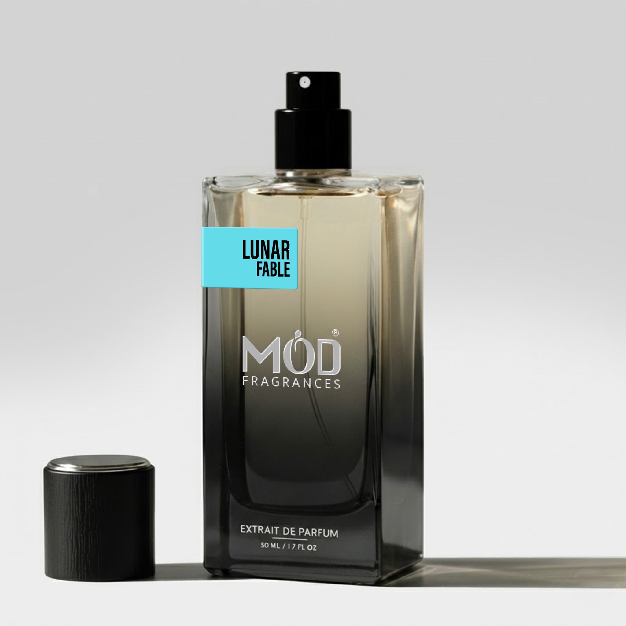 MOD Fragrances 50ml perfume bottle "Lunar Fable" floral fruity fragrance for unisex, inspired by Moon Tale, on white background.