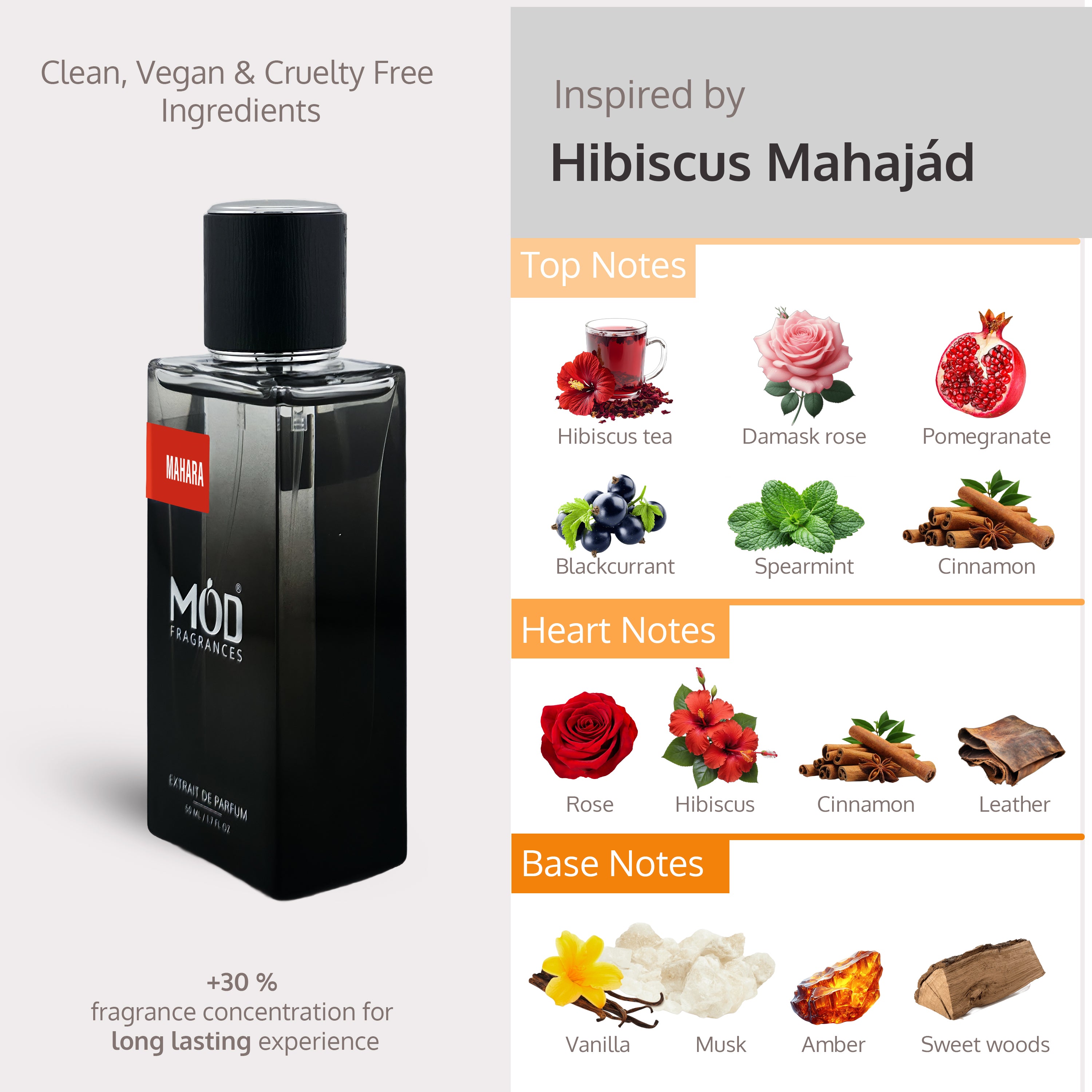 Mahara Perfume Notes inspired by Hibiscus Mahajad