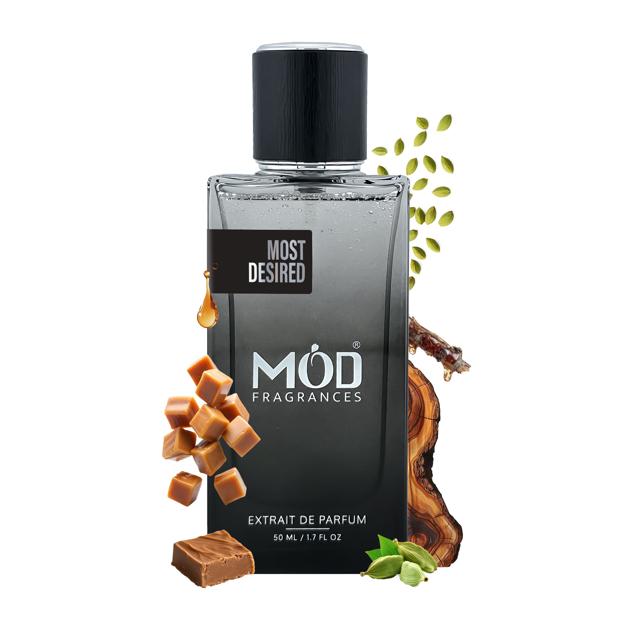Inspired by The Most Wanted, Mod Fragrances Most Desired perfume for men bottle, an amber and spicy Extrait De Parfum.