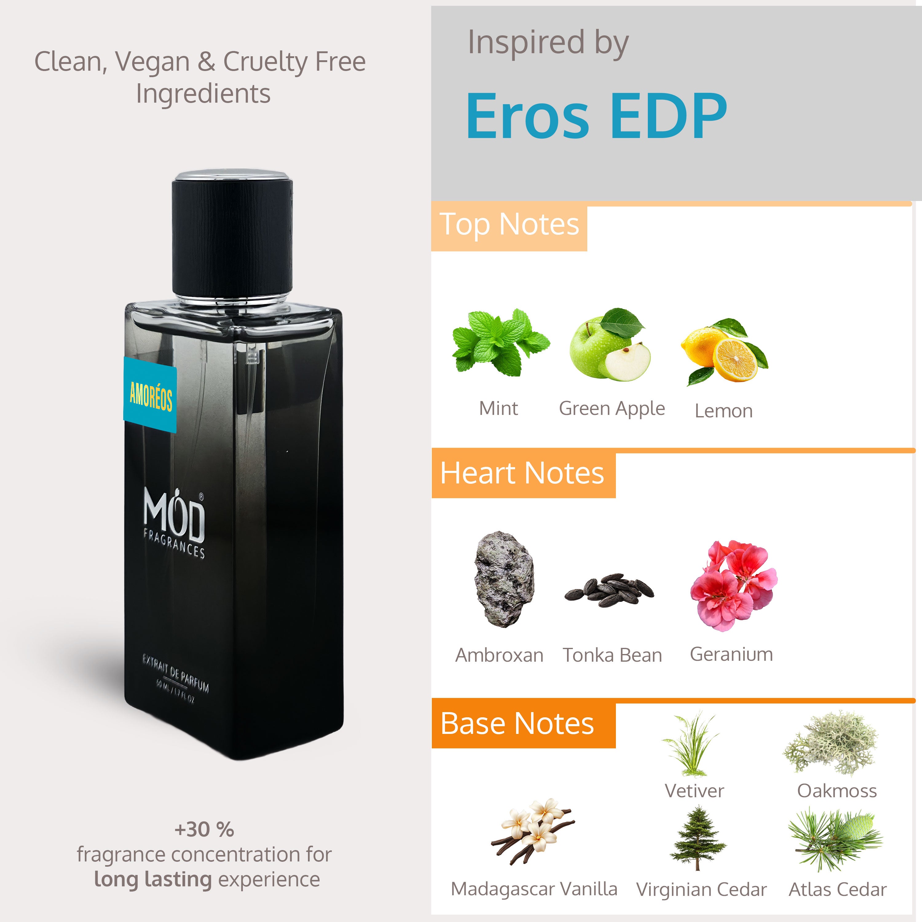 Eros Perfume Dupe. Amoreos by Mod Fragrances Notes