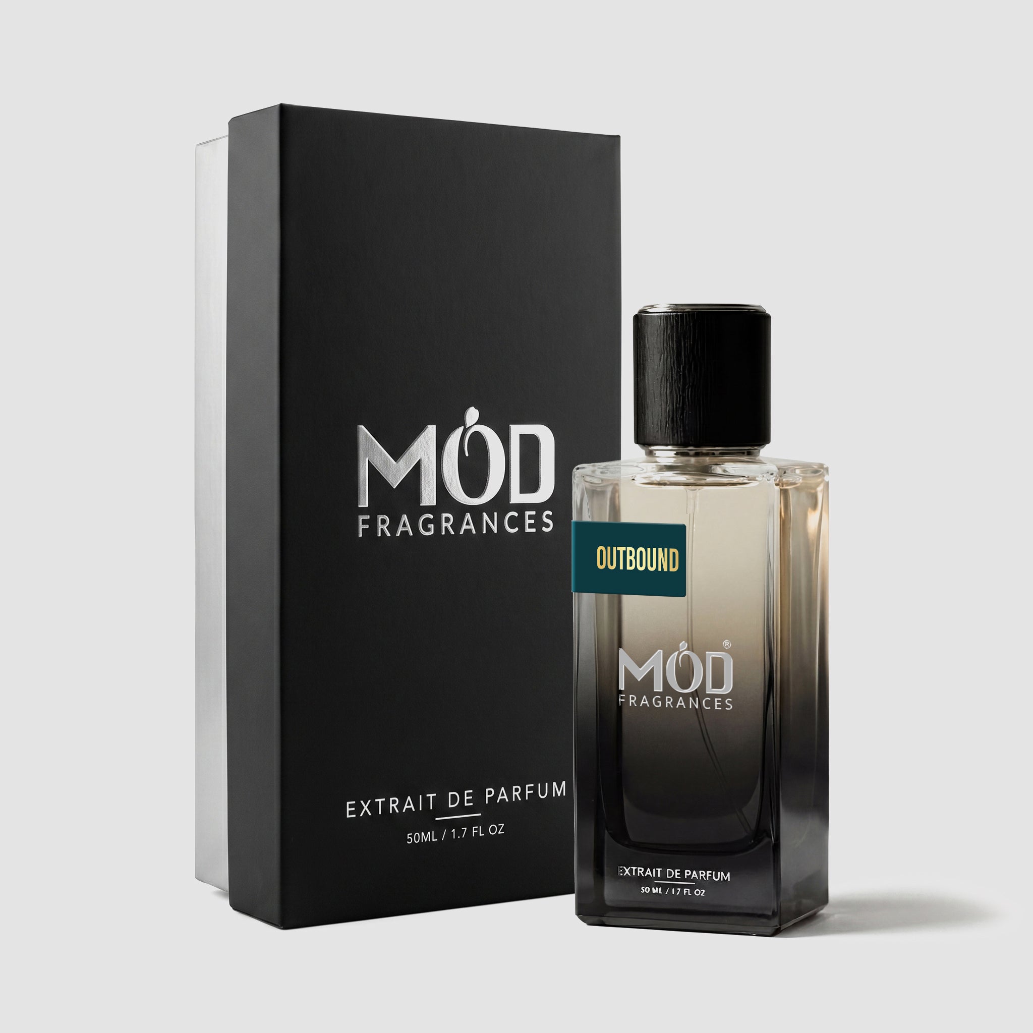 Mod Fragrances Extrait de Parfum bottle and packaging on a light gray background