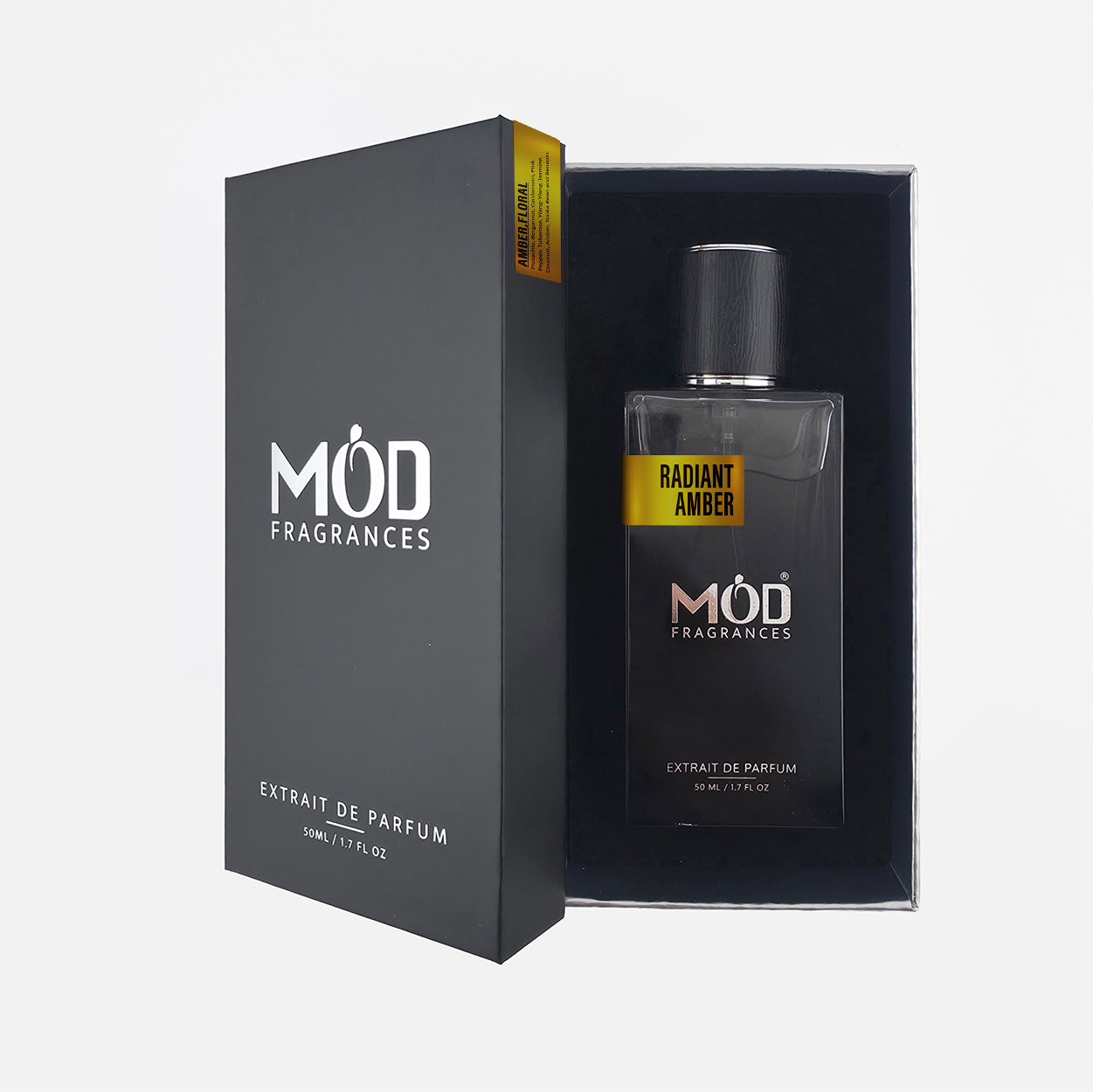 MOD Fragrances perfume bottle and packaging on a white background