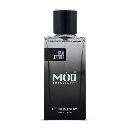 Inspired by Ombre Leather Perfume Dupe Black perfume bottle labeled 'Most Desired' by 'MOD Fragrances' on a white background
