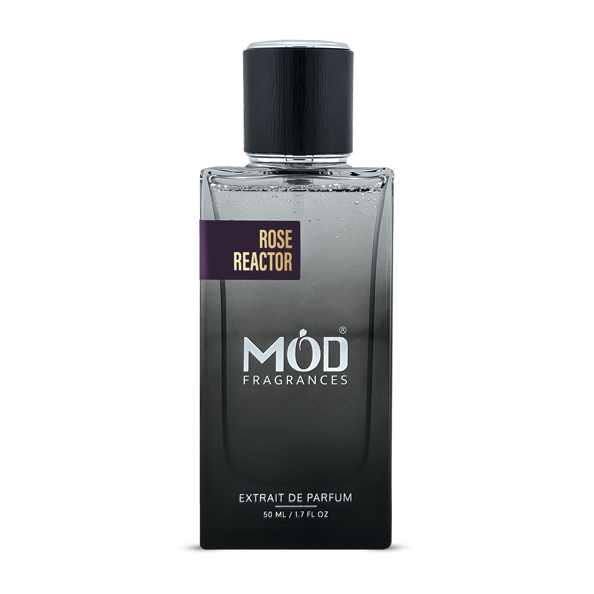 Inspired by Atomic Rose Perfume Dupe. Rose Reactor by Mod Fragrances. Black Color Perfume bottle