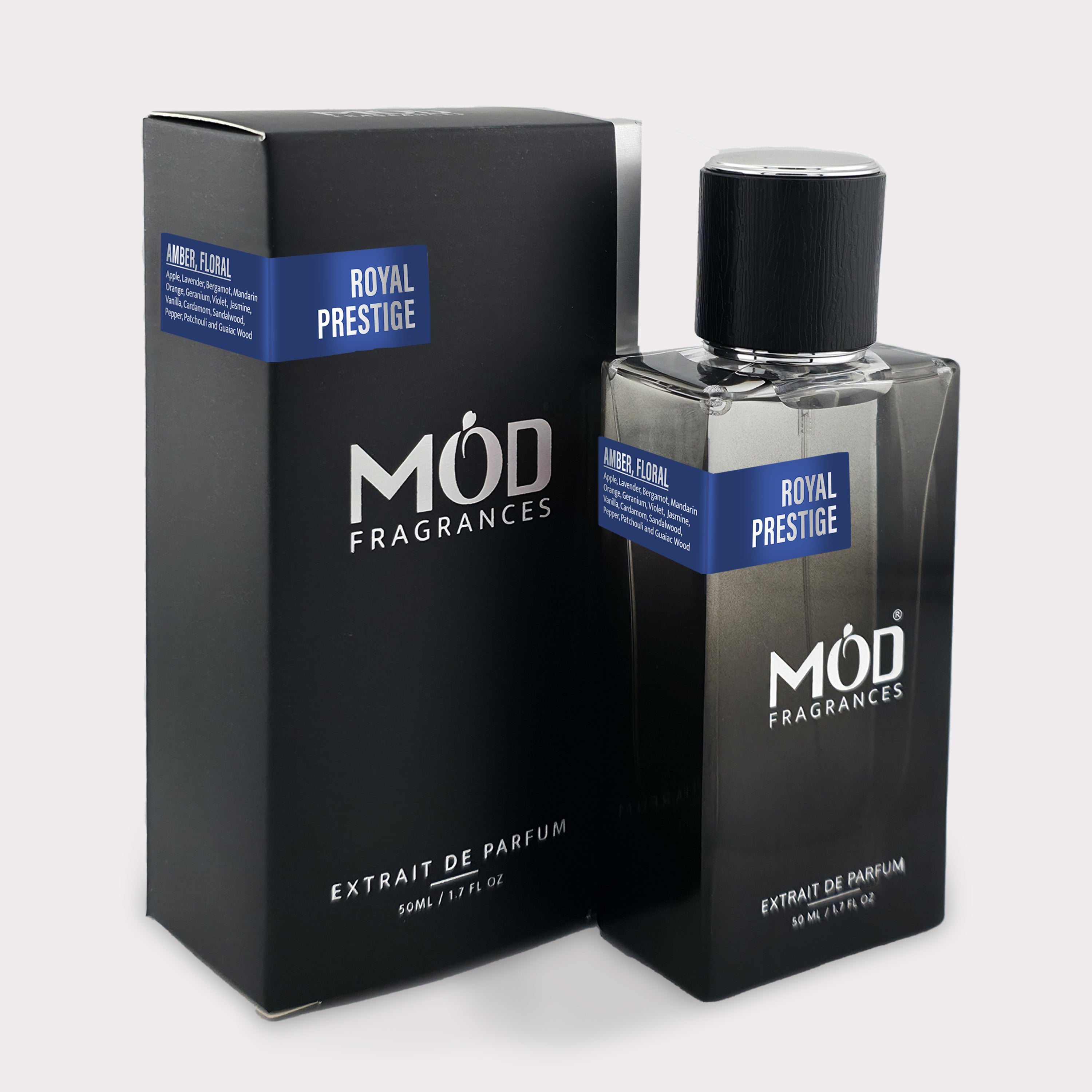 Layton Dupe  Möd Fragrances Royal Prestige perfume bottle and packaging on a white background
