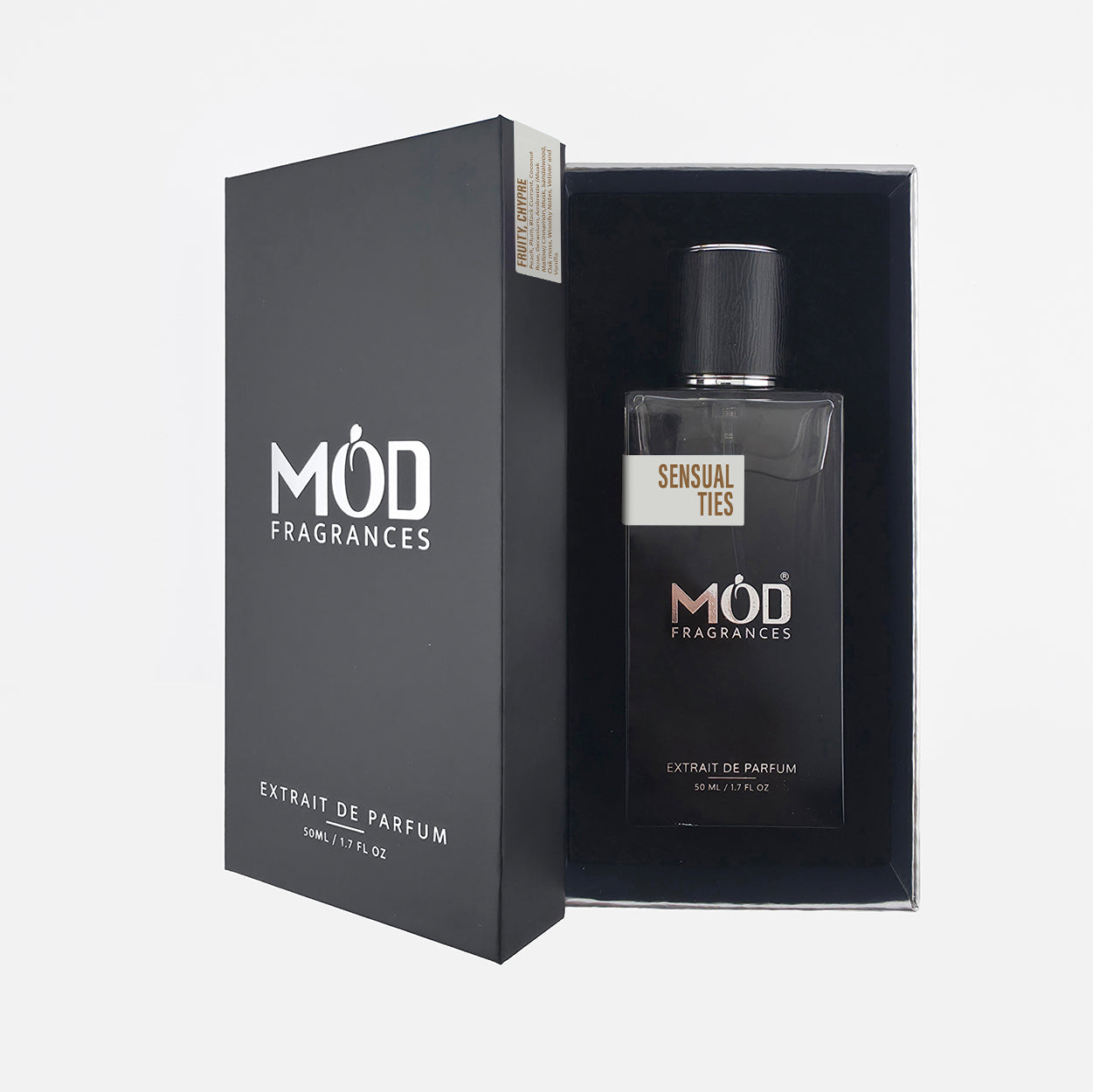 MOD Fragrances perfume bottle and packaging on a white background
