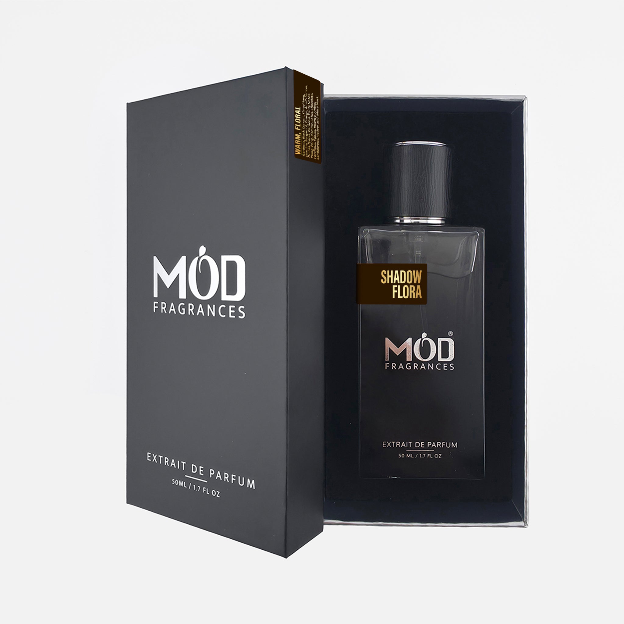 MOD Fragrances perfume bottle and packaging on a white background