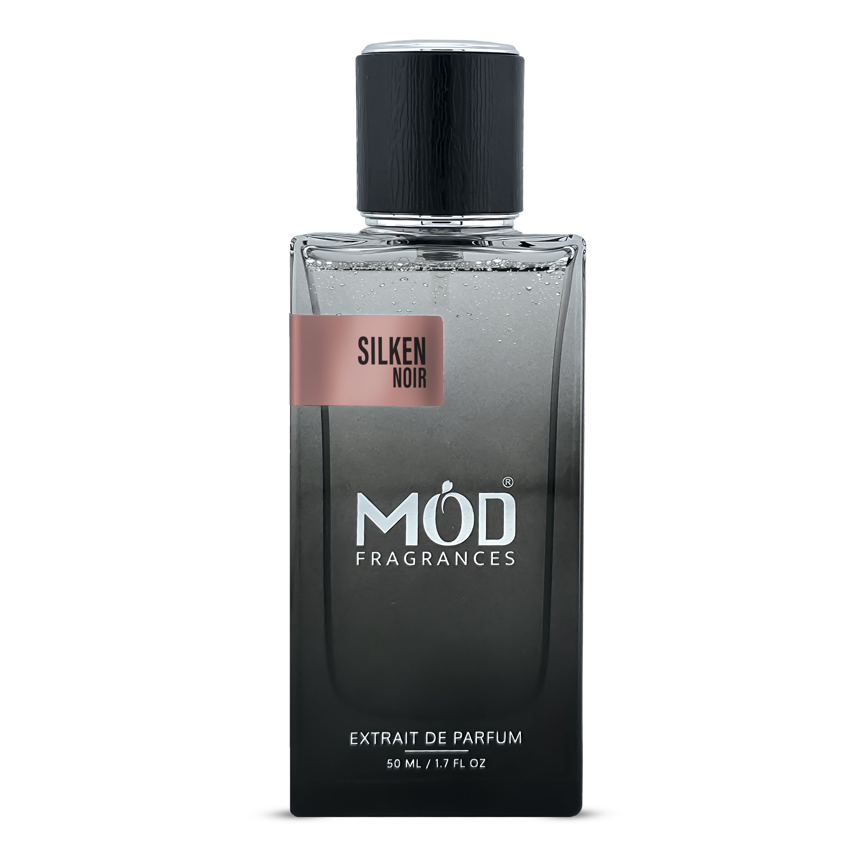 lv Matière Noire dupe Perfume bottle labeled 'Silken Noir' by Möd Fragrances on a white background