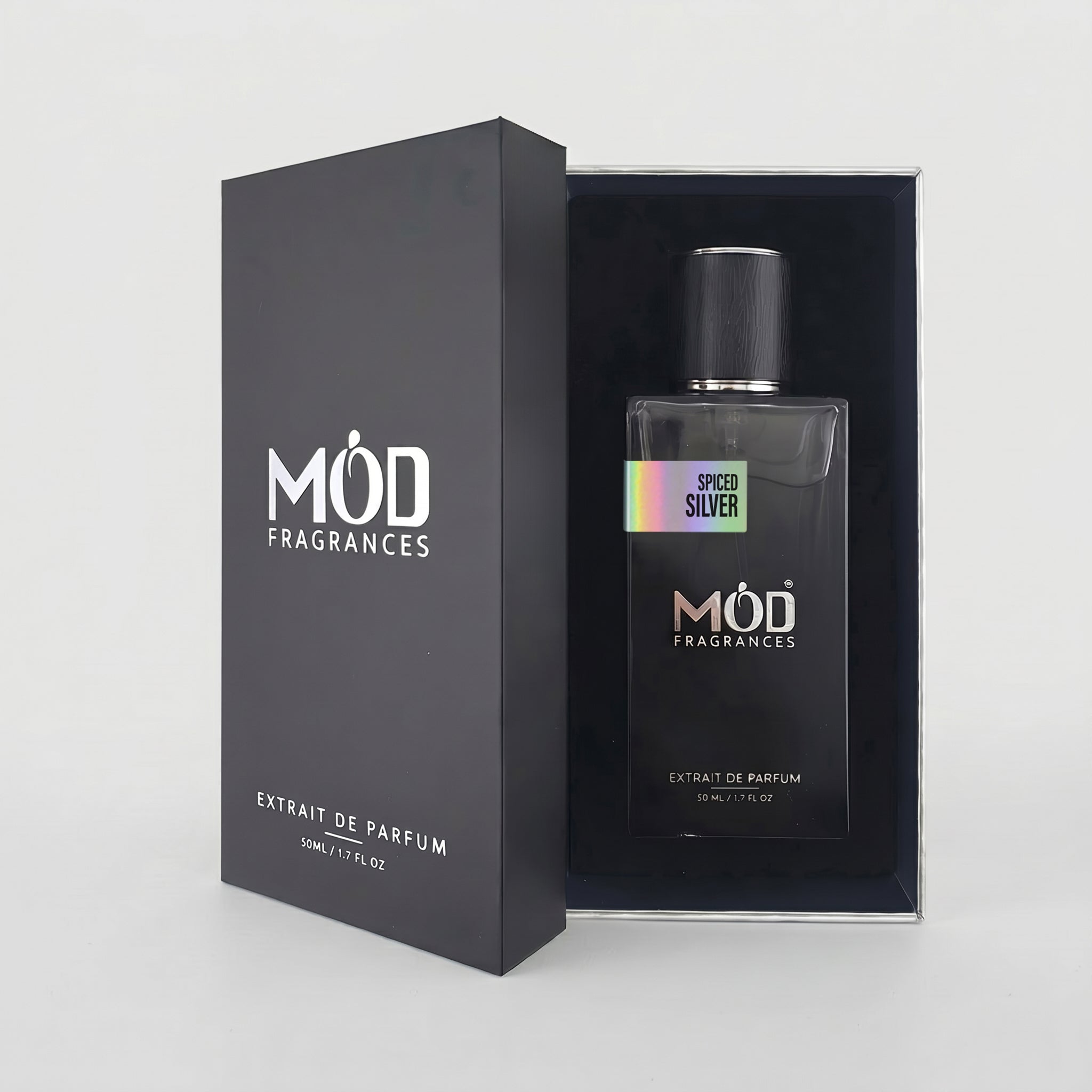 Mod Fragrances perfume bottle and packaging on a light gray background