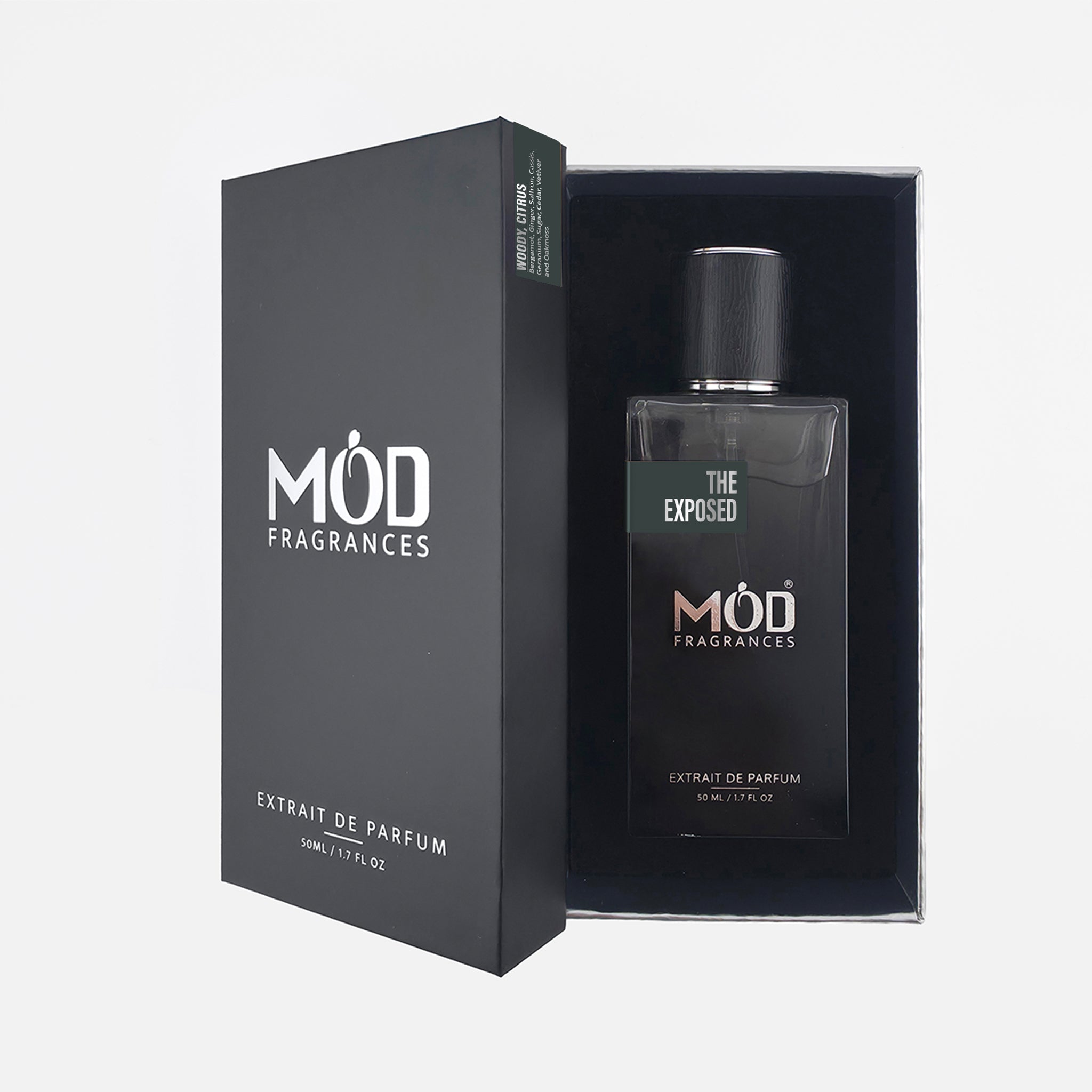 MOD Fragrances Extrait de Parfum bottle and packaging on a white background