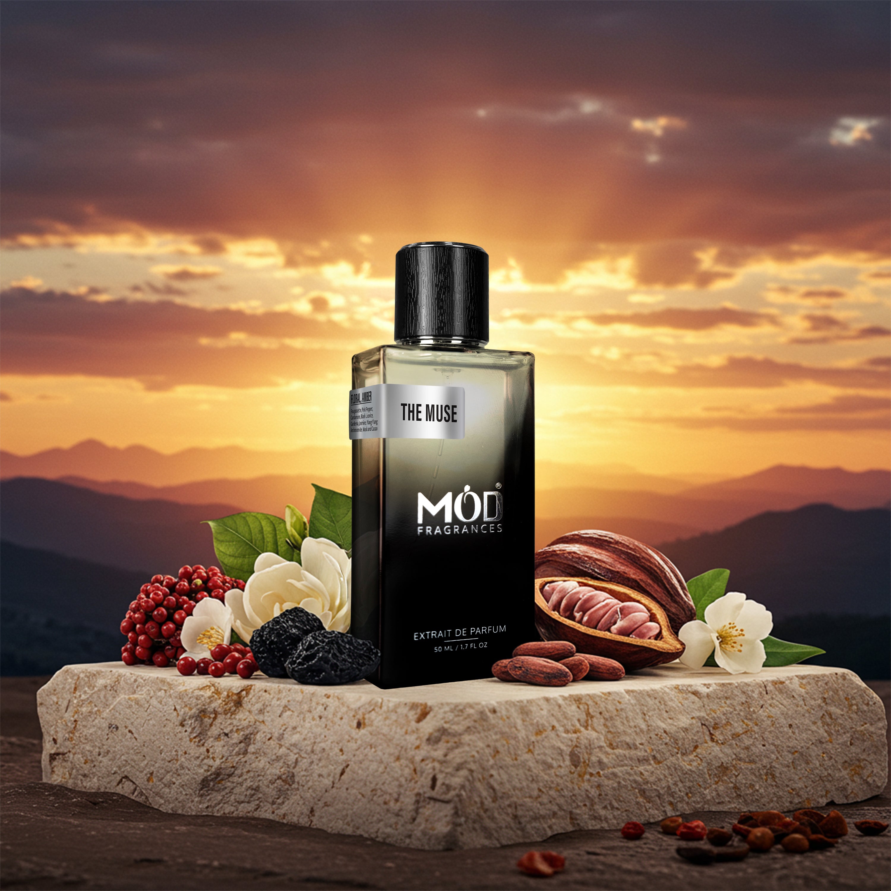 Inspired by Mind Games Caissa Black Perfume Bottle with Label The Muse by Mod Fragrances