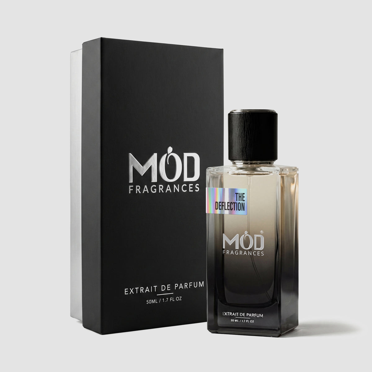 Mod Fragrances Extrait de Parfum bottle and packaging on a light gray background