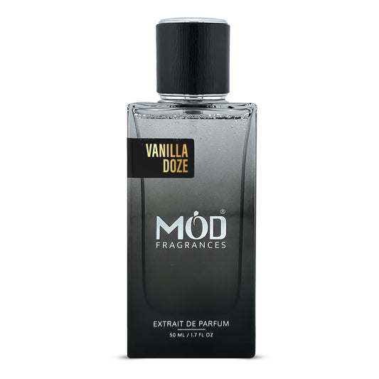 Inspired by  Spiritueuse Double Vanille Vanilla Doze perfume bottle by MOD Fragrances on a white background