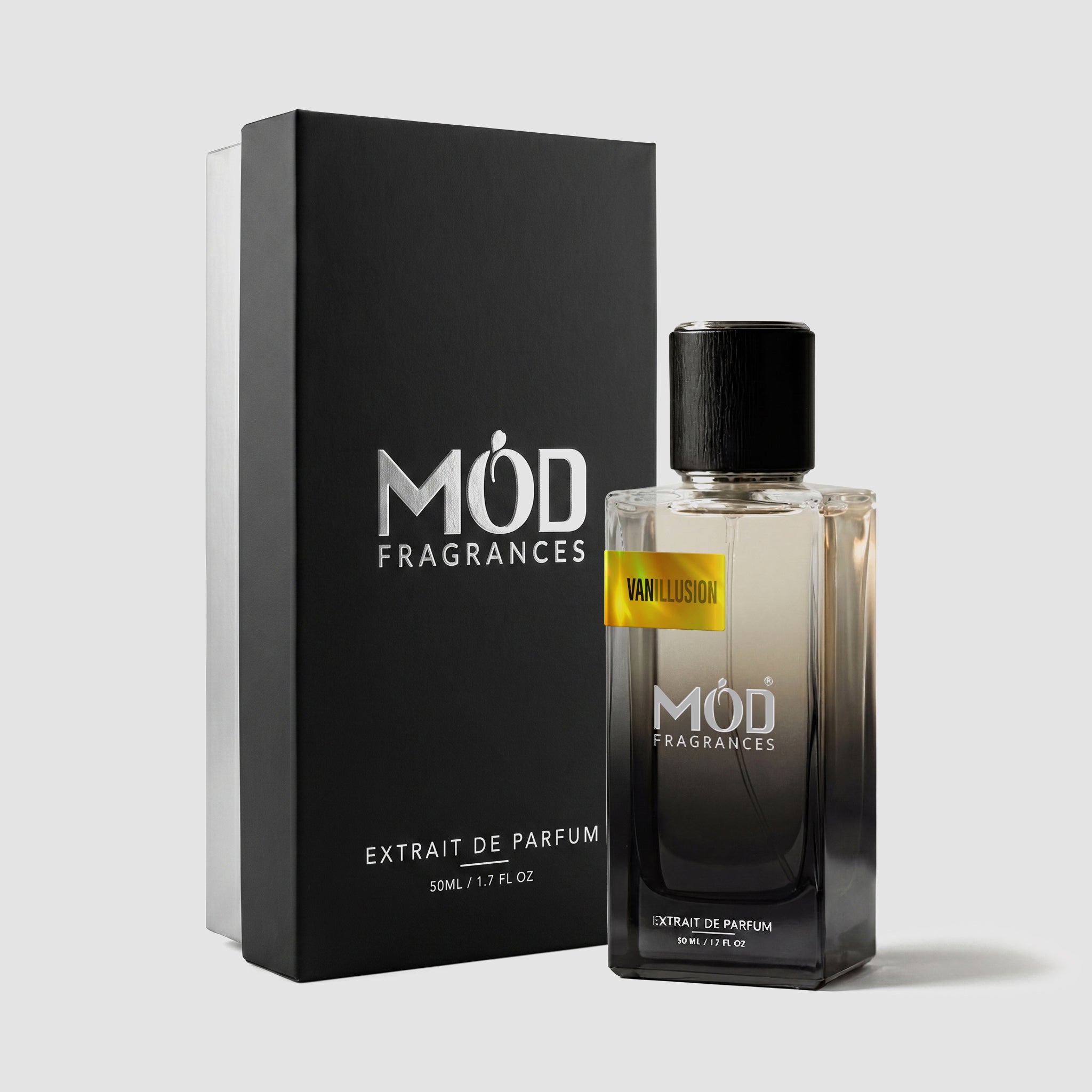 Möd Fragrances Extrait de Parfum bottle and packaging on a light gray background