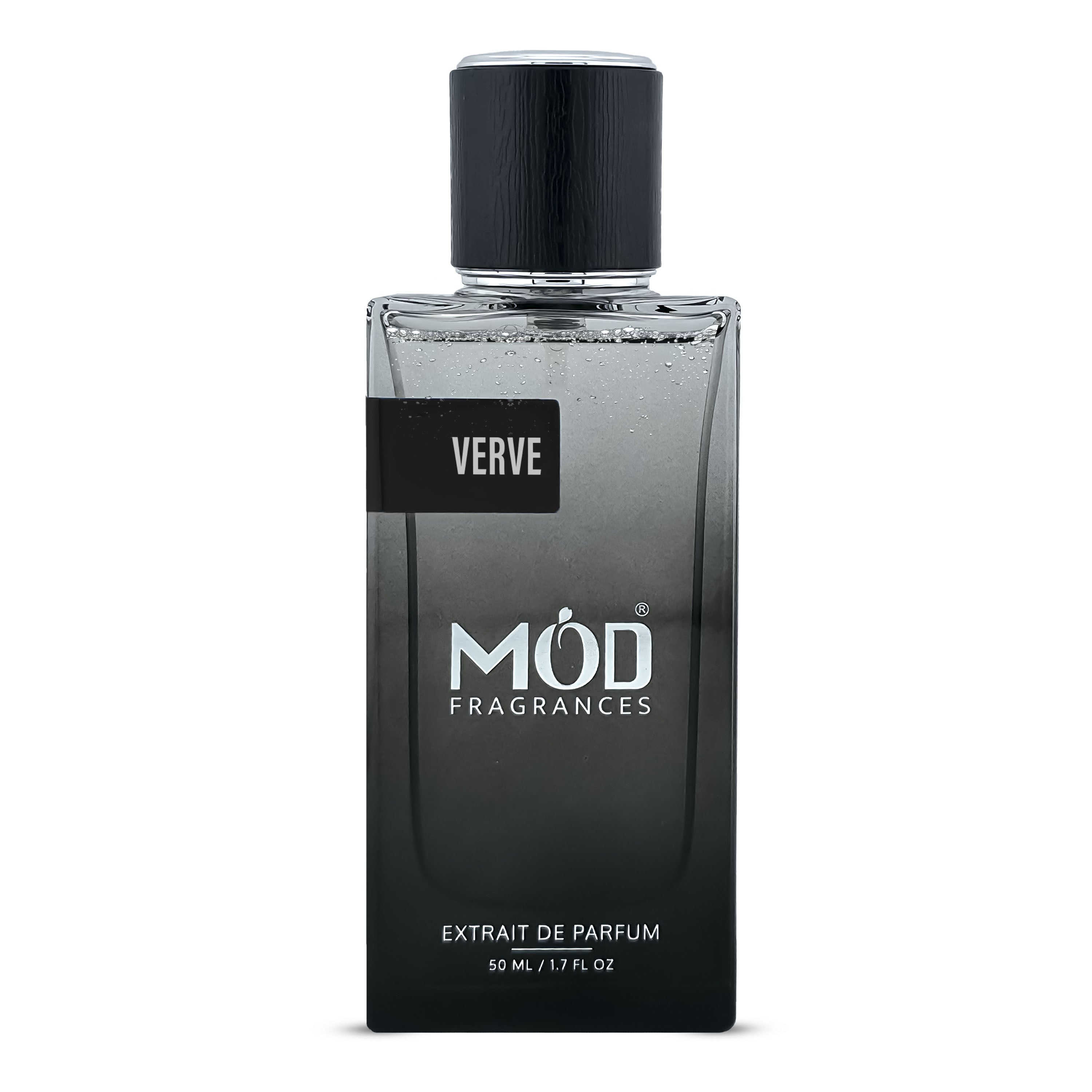 Black perfume bottle labeled 'VERVE MOD FRAGRANCES' on a white background Inspired by Myself